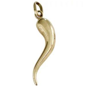 Vintage 14k Yellow Gold Cornicello Italian Horn Charm Pendant